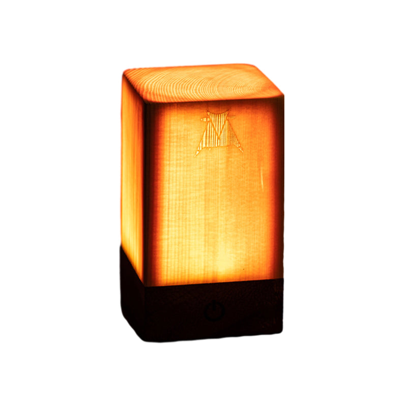 LZINA™ | LumiWood – Battery-Powered LED Table Lamp with Touch Control