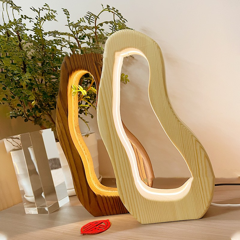BowLift | Modern Nordic Wooden Nightstand Lamp