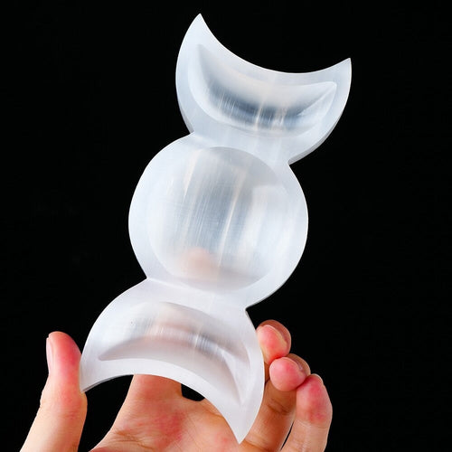 LZINA™ | Moon Divination Selenite Crystal Bowl