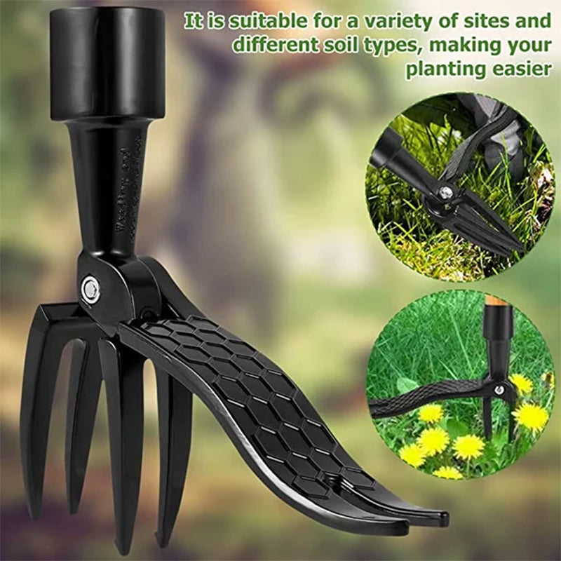 BowLift Stainless Steel Weeder with Adjustable Long Handle and Removable Head