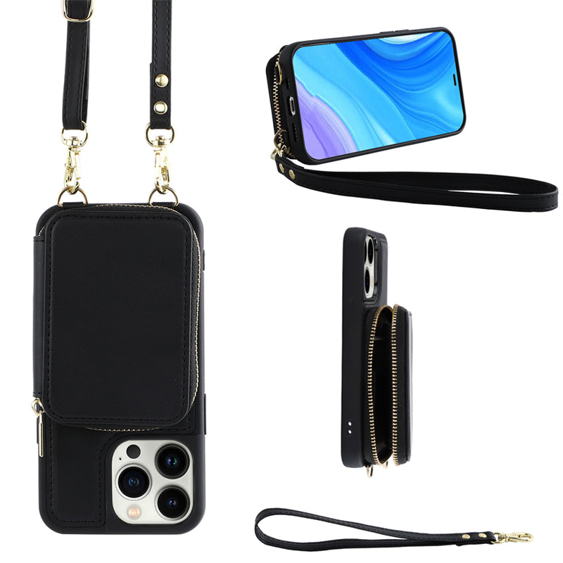 LZINA™ | Phone case with wallet & sling, crossbody handbag