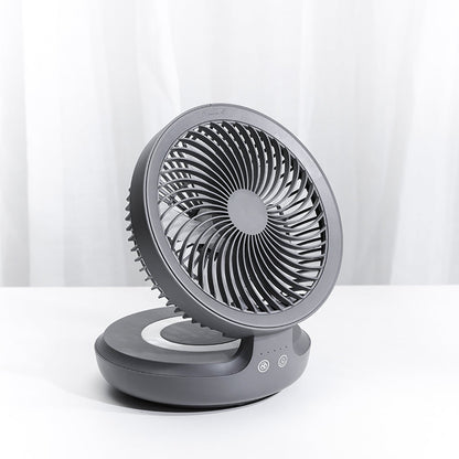 LZINA™ | Rechargeable Foldable Desktop Fan, with Four Modes, Night Light and Adjustable Angle, for Study, Sleep, Work and Outdoors