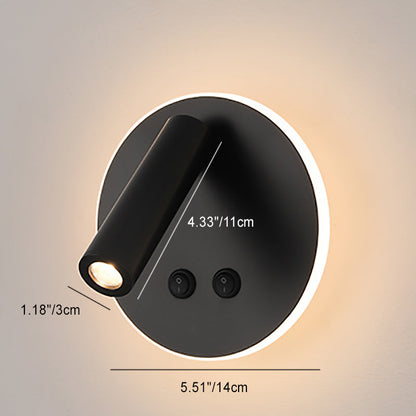 BowLift Modern Minimalist LED Wall Lamp – Rectangular and Round Iron-Aluminum Design for Bedroom