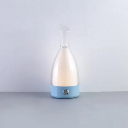 LZINA™ | Wine Bottle Desk Lamp with Bluetooth Speaker – Rechargeable Modern Bedside Night Light