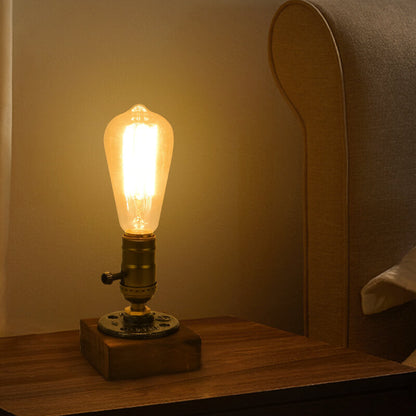 BowLift Vintage Industrial Iron Table Lamp — 1-Light Bulb Design