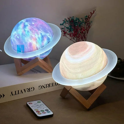 LZINA™ | Galaxy Saturn Bluetooth Speaker with Night Light