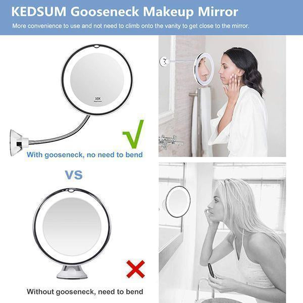BowLift | 10x magnification LED illuminated makeup mirror