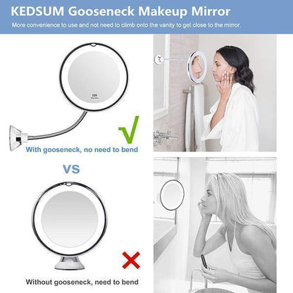 BowLift | 10x magnification LED illuminated makeup mirror