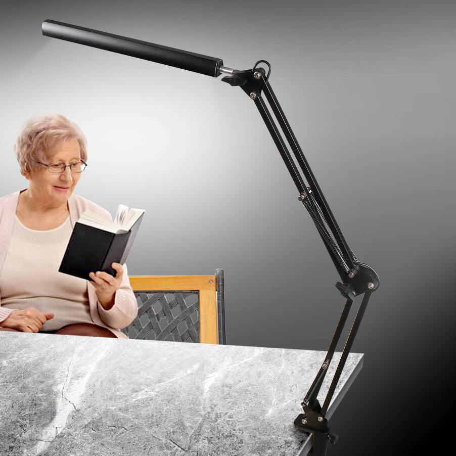 BowLift LED Foldable Long-Arm Clip-On Lamp for Eye Protection – USB Reading Table Light