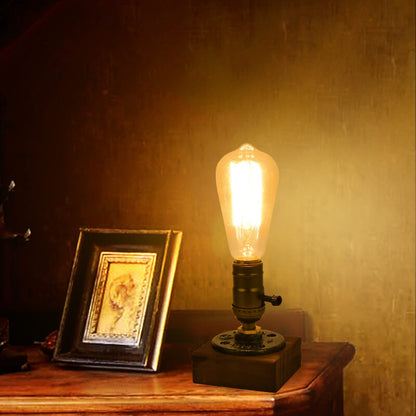 BowLift Vintage Industrial Iron Table Lamp — 1-Light Bulb Design