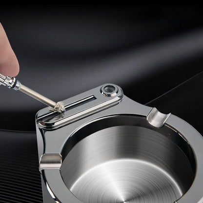 LZINA™ | Retro Metal Ashtray, Cigarette Lighter