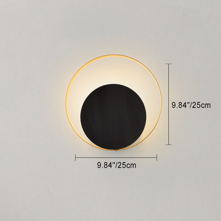 BowLift Modern Minimalist Iron Circle Ring One-Light Wall Sconce for Bedroom
