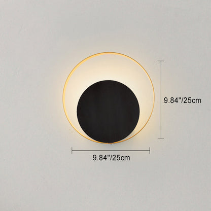 BowLift Modern Minimalist Iron Circle Ring One-Light Wall Sconce for Bedroom