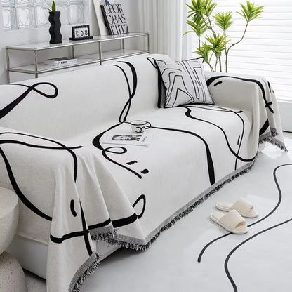 BowLift | Abstract Line Reversible Chenille Sofa Cover