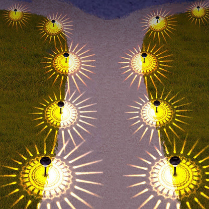 LZINA™ | Solar waterproof circular divergent light shadow design LED outdoor garden decorative light