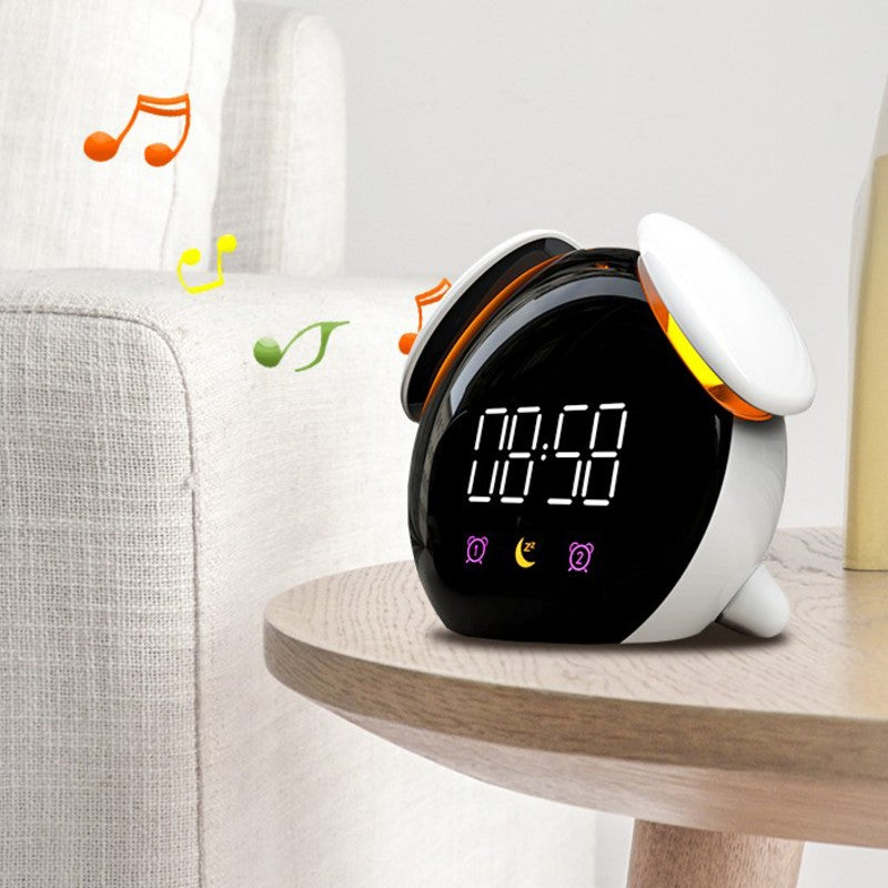 LZINA™ | Digital Rechargeable Alarm Clock, with Colorful Light, Night Light, Clear Time Display, Multiple Ringtones & Modes