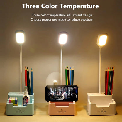 BowLift Desk Lamp with Built-In Phone Holder