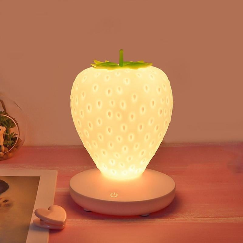 BowLift Strawberry Nightstand Lamp - Cozy Soft-Glow Bedside Light