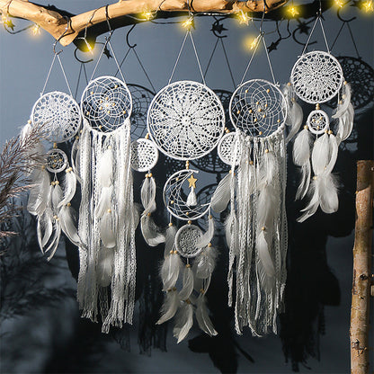 LZINA™ | Dream catcher moon and stars hang over the bed (5 pieces)