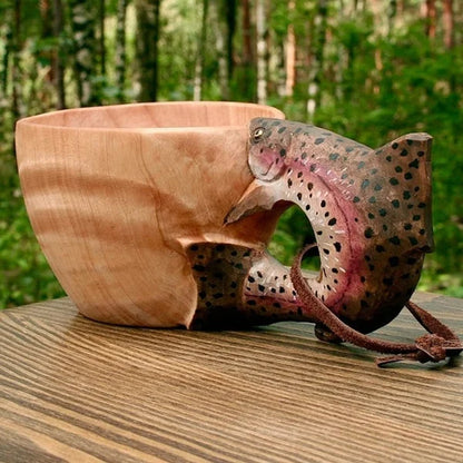 LZINA™ | Wooden Cup - WildSip - Handmade Animal Design - Adventurous Hydration
