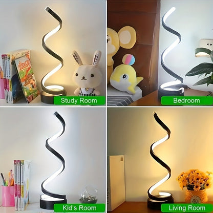 BowLift Modern Spiral Table Lamp – Creative LED Desk Light with Cozy Warm Glow, Perfect for Bedroom, Living Room, and Study Decor