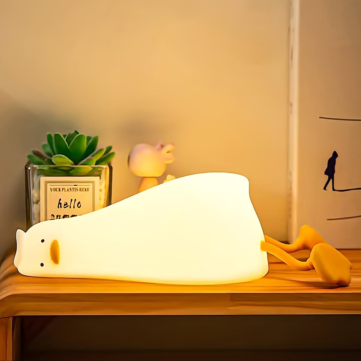 BowLift Sleeping Duck Lamp - Rechargeable, Dimmable Silicone Night Light
