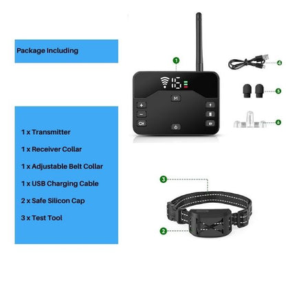 BowLift | 2-in-1 Wireless Pet Training Collars and Dog Fence Sound Check Electric and Vibrating Shock Dog Collar Fence From 65 to 1640 Feet