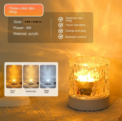 LZINA™ | Crystal Ripple Projector Night Light
