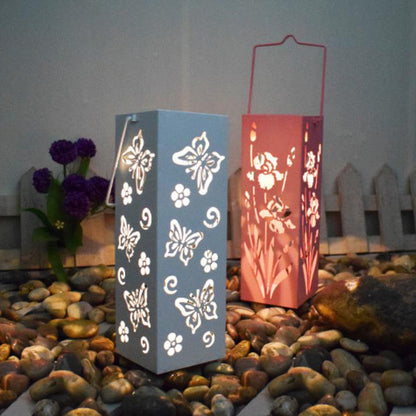 LZINA™ | Solar Butterfly Rose Pattern Hollow Column LED Outdoor Waterproof Decorative Lamp