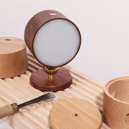 BowLift Wooden USB-Rechargeable Touch LED Night Light with Magnetic Wall Sconce