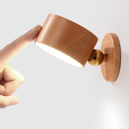 BowLift Wooden USB-Rechargeable Touch LED Night Light with Magnetic Wall Sconce
