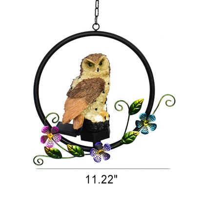 LZINA™ | European rustic owl solar waterproof outdoor garden pendant lights