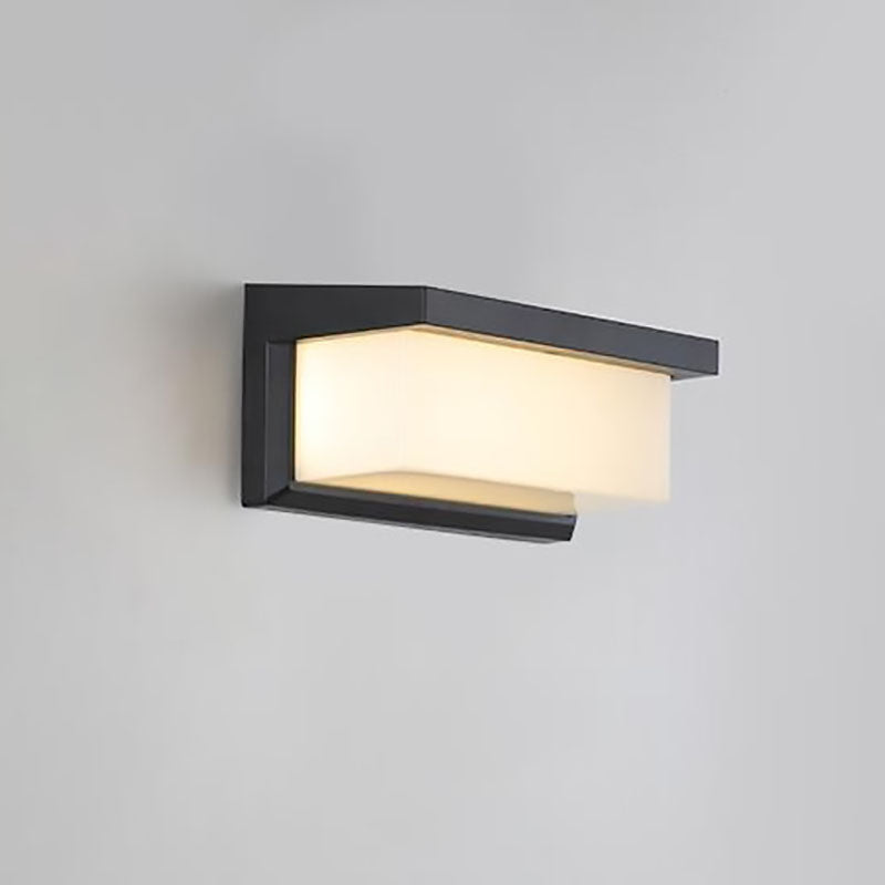 LZINA™ | Modern Minimalist Solar Rectangle PC LED Outdoor Wall Light Lamp For Outdoor Patio