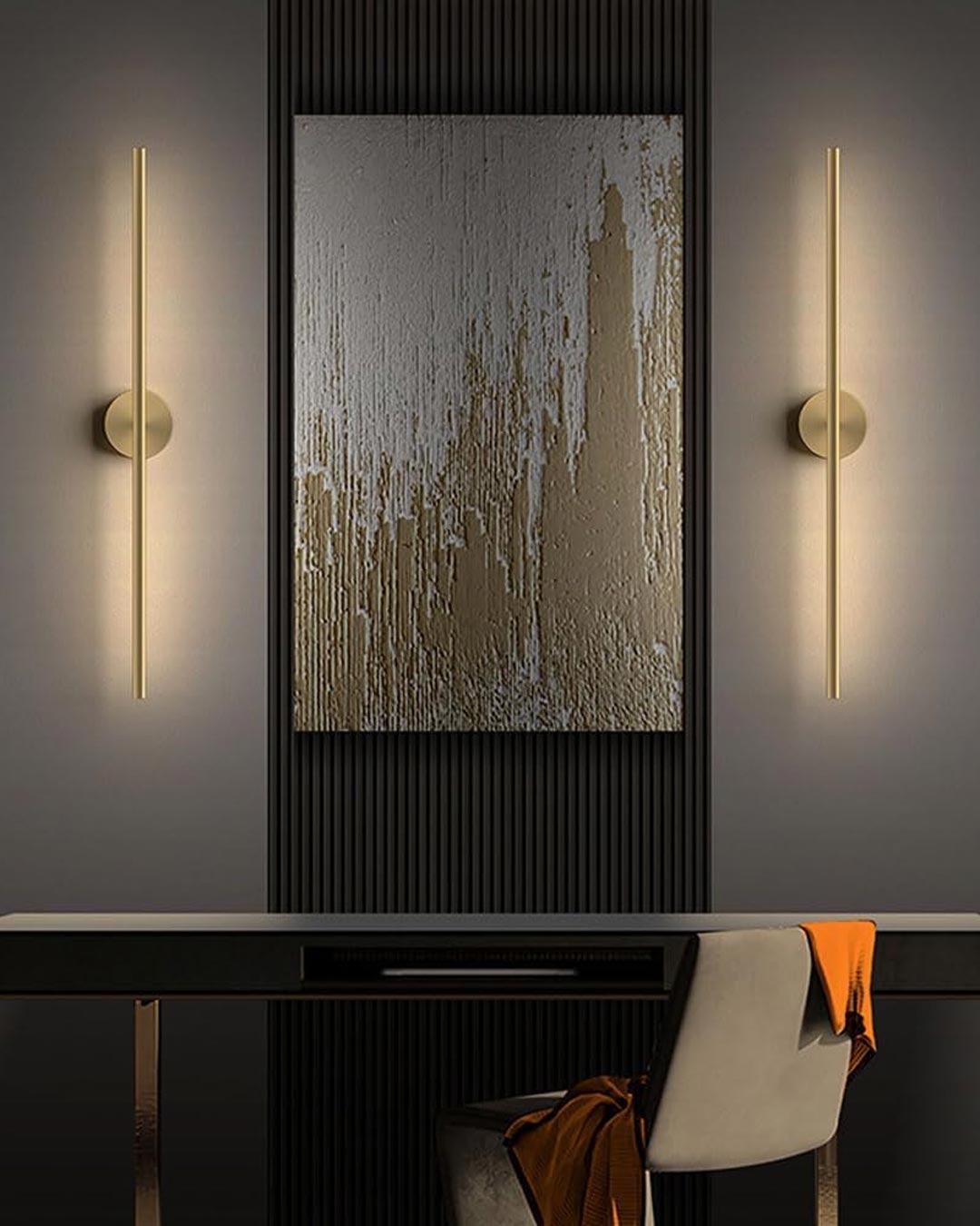 BowLift | Sleek, Contemporary Linear LED Wall Lamp in Gold Finish