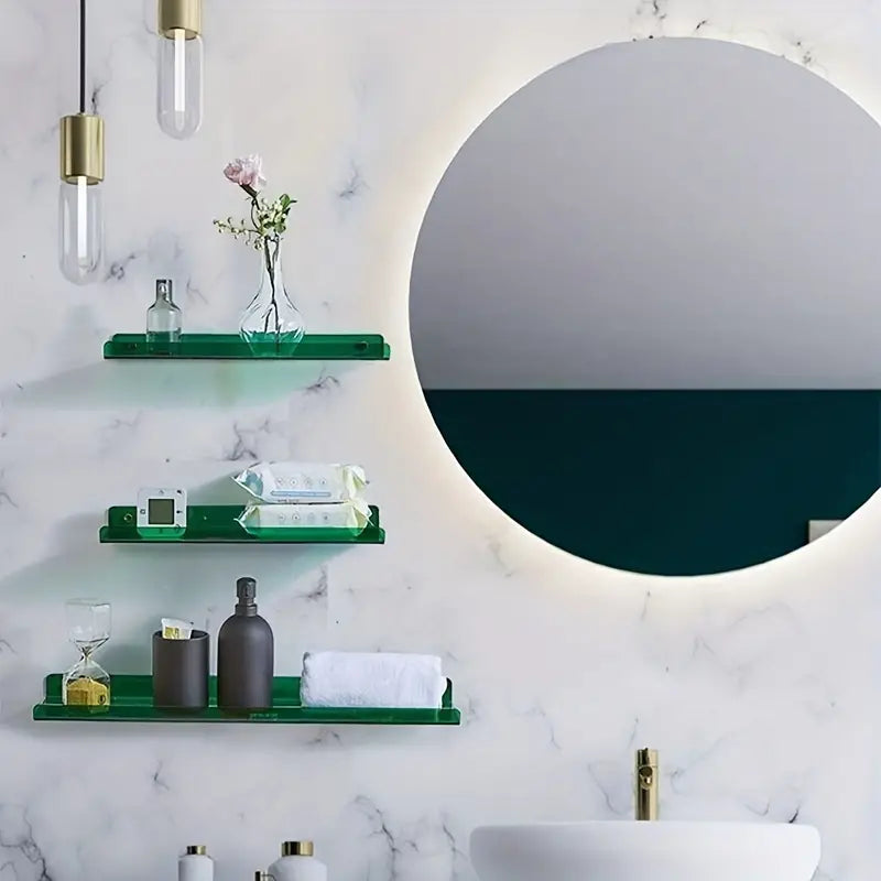 BowLift | Floating Wall Shelf - Industrial Wall Shelf - Shower Shelf - Shower Board - Blue