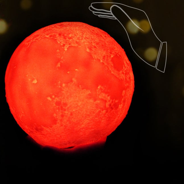 BowLift Creative Mini Moon Lamp – Rechargeable, 3D-Printed, 1-Light LED Table Lamp