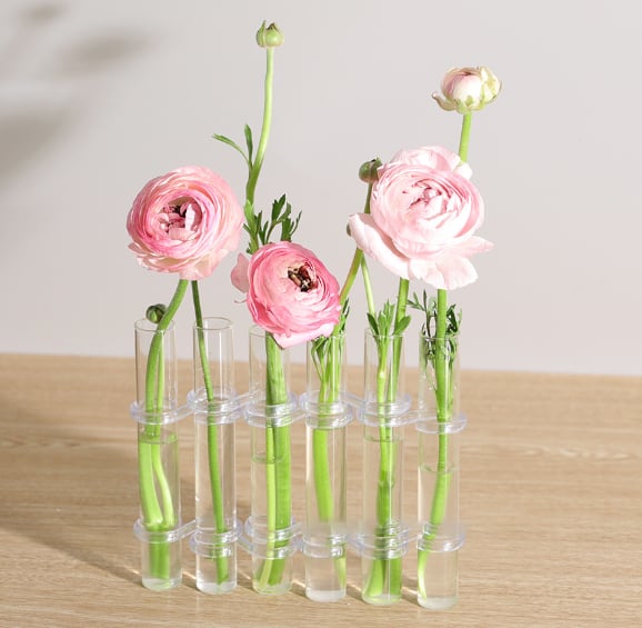 LZINA™ | Flexible Flower Vases with Hinges | Modern Glass Tube Vase