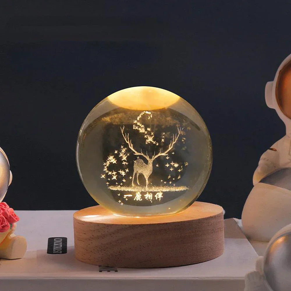 LZINA™ | LED Night Light with 3D Crystal Sphere