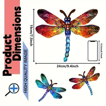 LZINA™ | 1/2 piece vibrant dragonfly wall art made of metal – artistic outdoor decoration for gardens, homes, and events – durable, versatile, and eye-catching – a perfect gift idea for any occasion