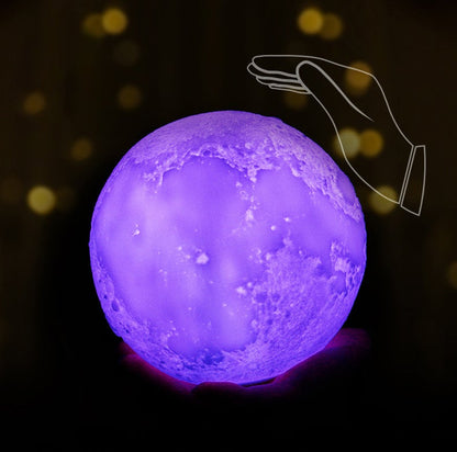 BowLift Creative Mini Moon Lamp – Rechargeable, 3D-Printed, 1-Light LED Table Lamp