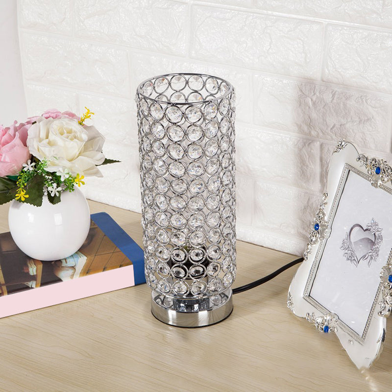 BowLift Crystal Table Lamp — Elegant Modern Night Light with Chrome Finish
