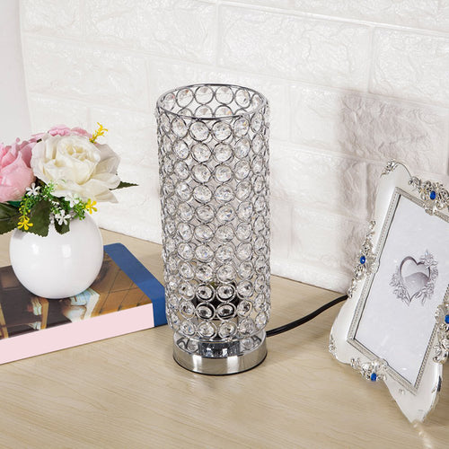 BowLift Crystal Table Lamp — Elegant Modern Night Light with Chrome Finish