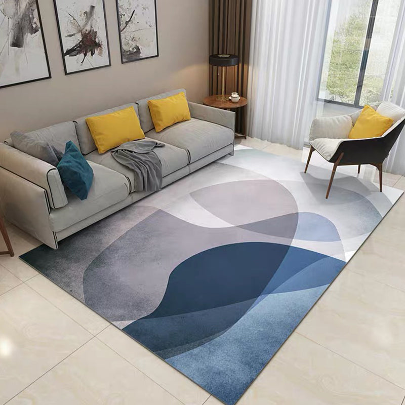 Simple Living Room Mirror Multi-Colored Geometric Print Indoor Rug Synthetic Non-Slip Backing Stain-Resistant Rug | Bowlift
