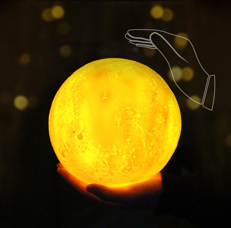 BowLift Creative Mini Moon Lamp – Rechargeable, 3D-Printed, 1-Light LED Table Lamp