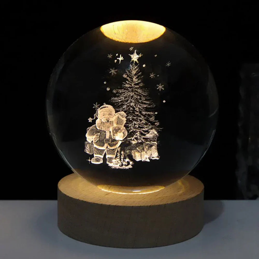 LZINA™ | LED Night Light with 3D Crystal Sphere