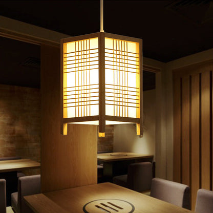 BowLift Traditional Japanese Wooden Lantern - Elegant, Timeless Lighting