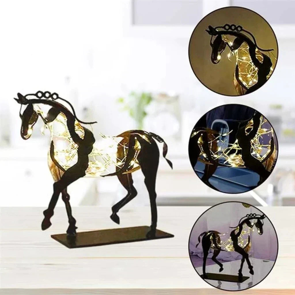 LZINA™ | Horse Sculpture - AdonisMetal - Rustic Elegance - Timeless Decorative Piece