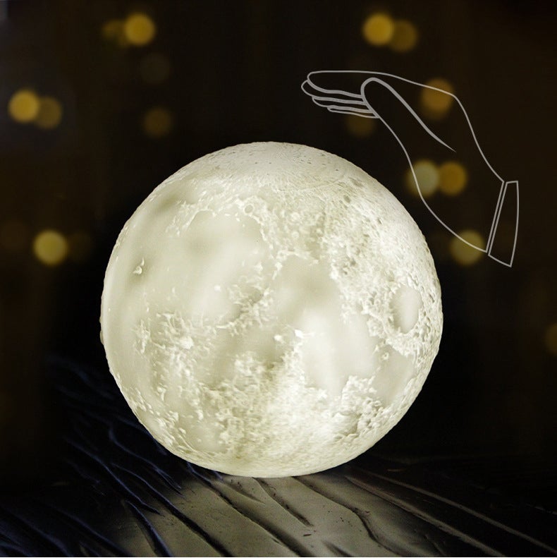 BowLift Creative Mini Moon Lamp – Rechargeable, 3D-Printed, 1-Light LED Table Lamp
