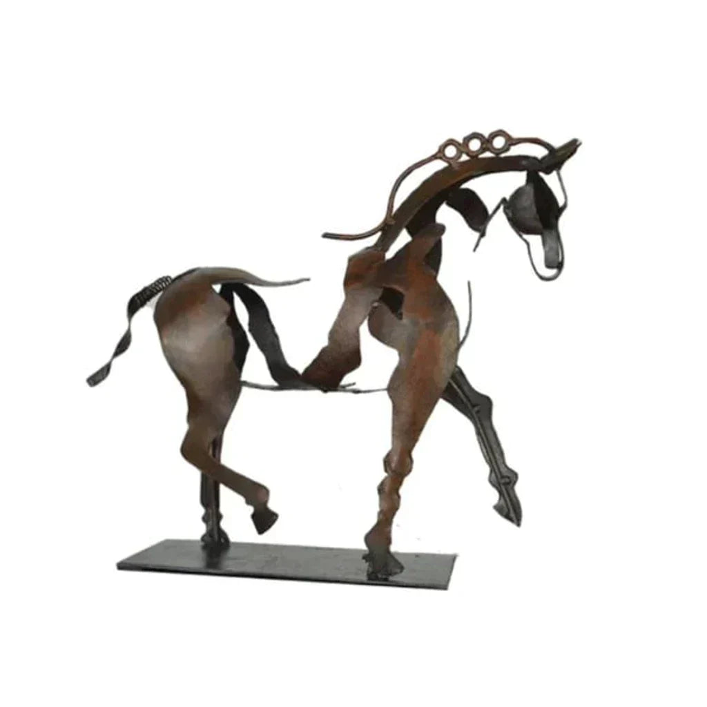 LZINA™ | Horse Sculpture - AdonisMetal - Rustic Elegance - Timeless Decorative Piece