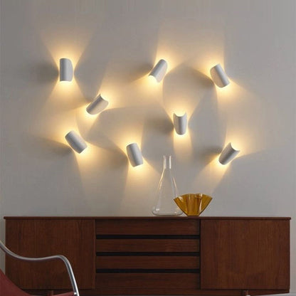 BowLift Eveline: Modern Geometric LED Wall Light with 4 Color Options, Indoor/Outdoor Metal Fixture